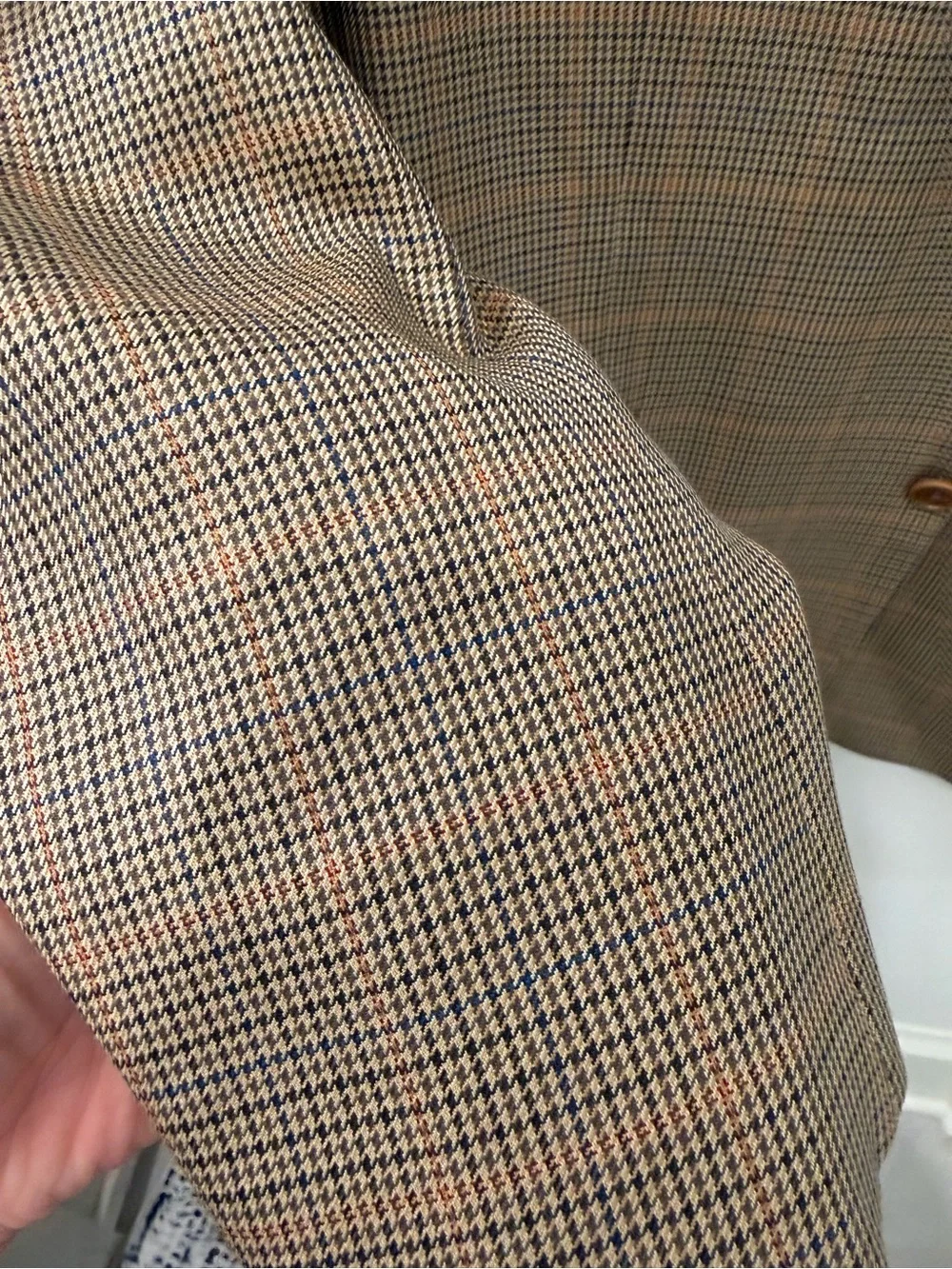 Brooks Brothers Regent Ethomas Silk and Wool Brown Houndstooth Check Blazer